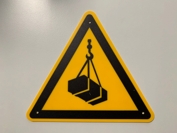 Piktogramm Schild &quot;Aufenthalt unter schwebender Last verboten&quot;, Kunststoff, Dreieck 200 mm